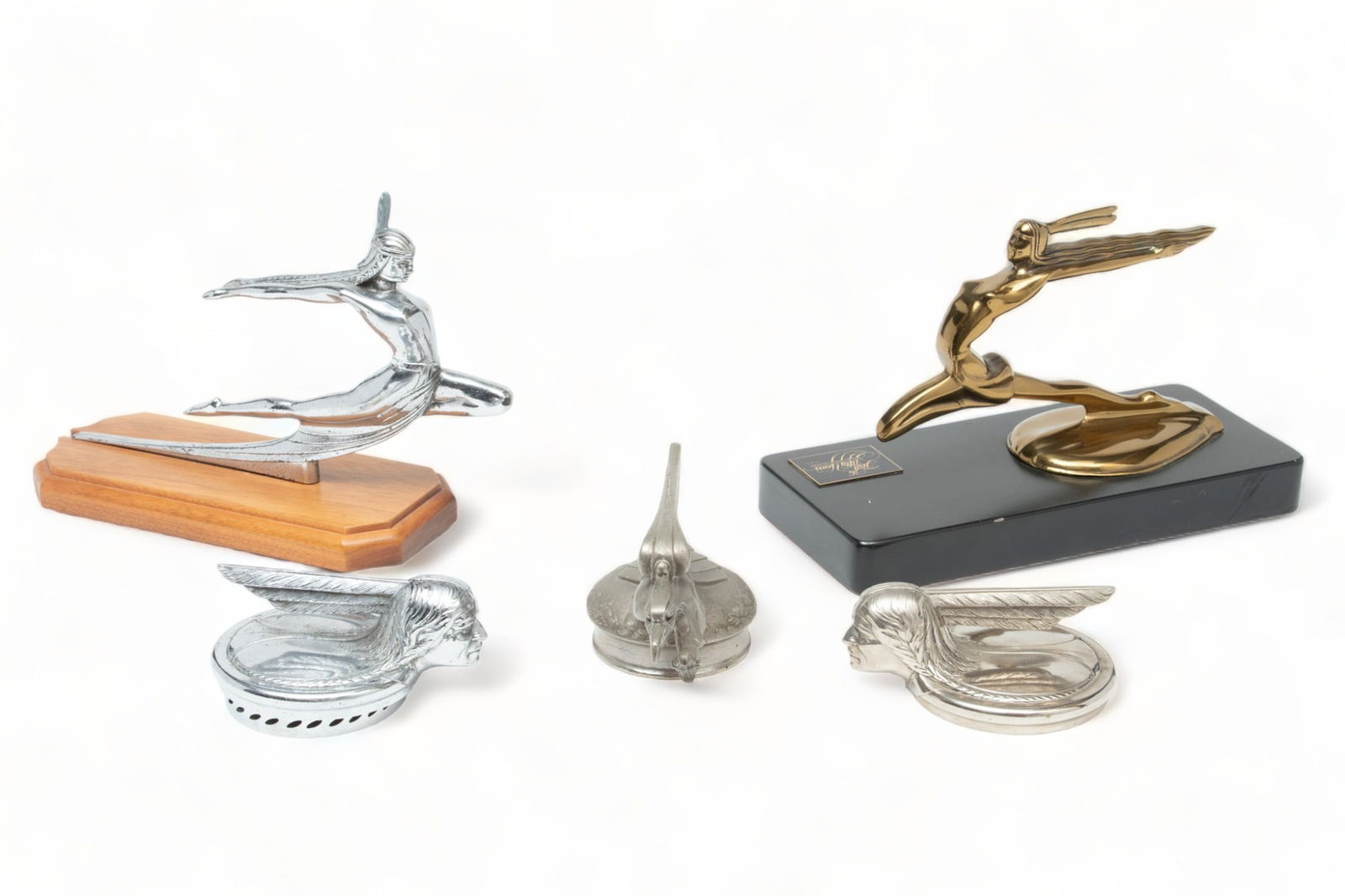 Pontiac And Oakland Motor Car Company Motor Mascots, Ca. 1920s-30s, One 1980s, 5 pcs (1 of 5)