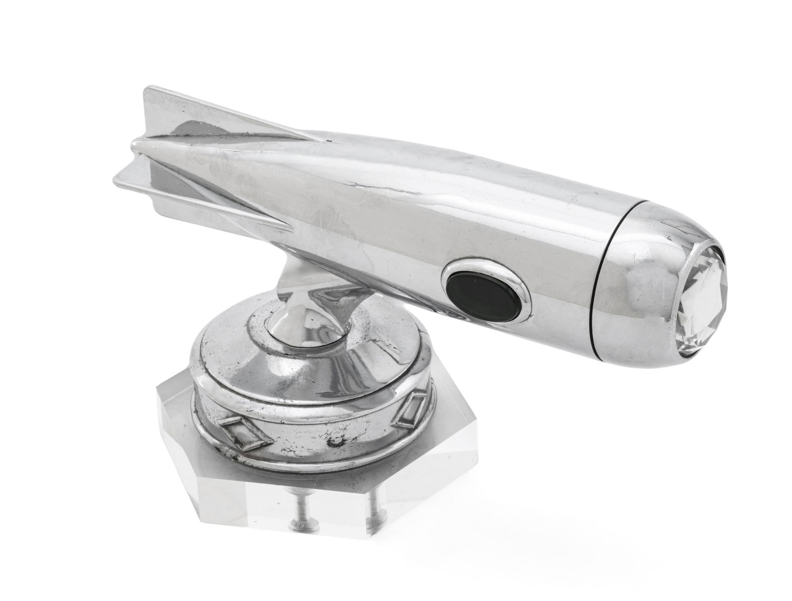 American Art Deco Illuminated Zeppelin Motor Mascot, Ca. 1930s, H 4" W 3" L 7.75" (1 of 6)