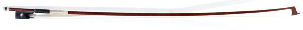 ALBERT NURNBERGER VIOLIN BOW, C1900, L 29": ALBERT NURNBERGER VIOLIN BOW, C1900, L 29":having a round stick of pernambuco wood of an orange-brown color, plain silver mounted ebony frog with mother-of-pearl dot, plain silver adjuster. Bow has be