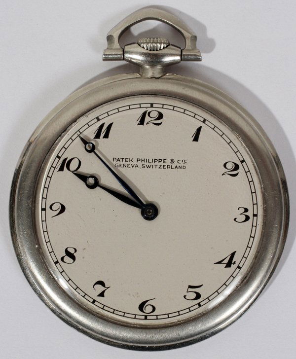 PATEK PHILIPPE & CIE. PLATINUM GENTLEMAN'S POCK: PATEK PHILIPPE & CIE. PLATINUM GENTLEMAN'S POCKET WATCH, EARLY 20TH C.:A size 10 open face case.