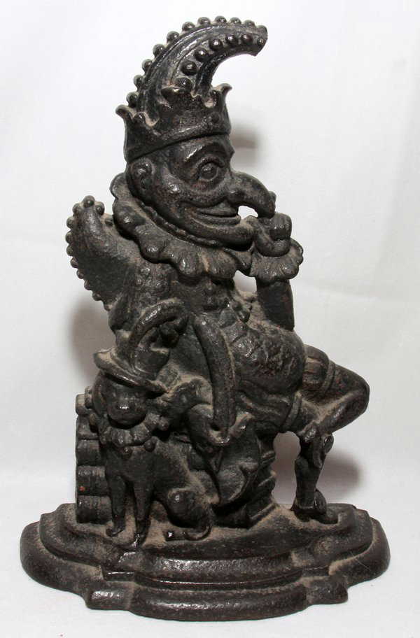 Download 072502: CAST IRON JESTER FORM DOORSTOP, C. 1880-1900,