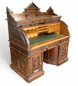 Wooton Desk Manufacturing Company (American, 1874-1890) Renaissance Revival Extra Grade Rotary Desk,