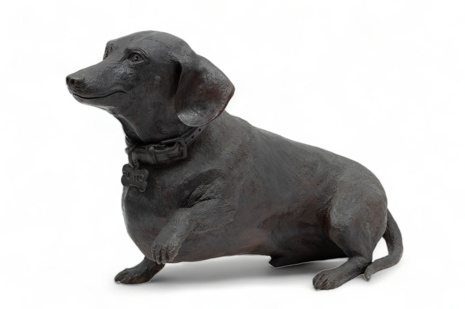 John C. Thomas (American) Bronze Garden Sculpture, "Plato", H 13" W 8" L 19" (1 of 6)