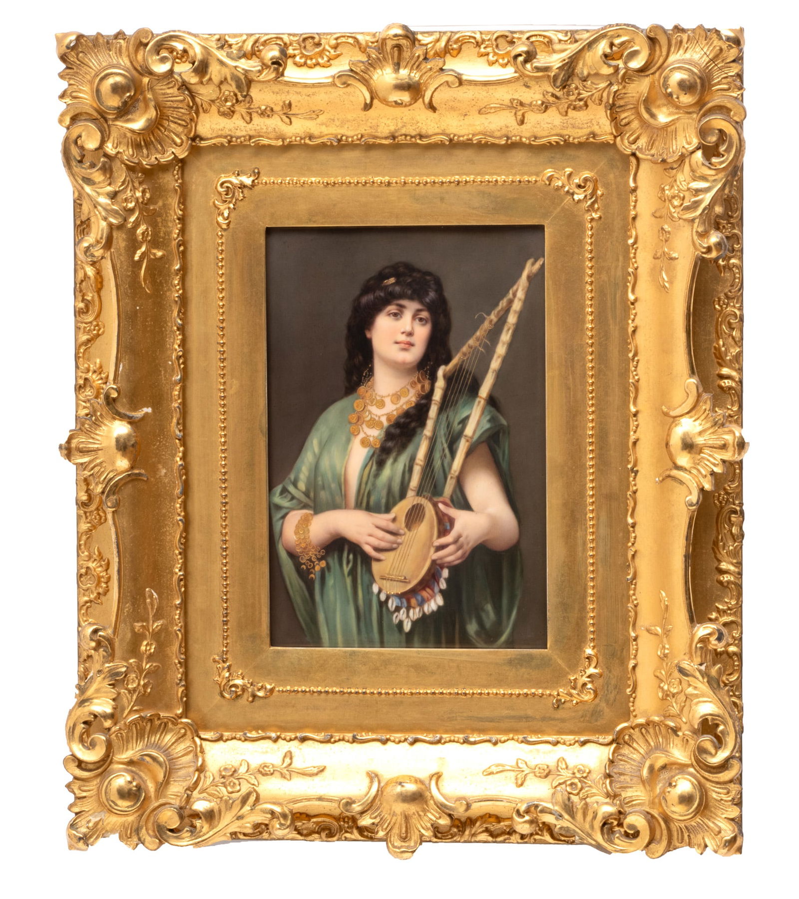 KPM (German) After Nathaniel Sichel (German, 1843-1907) Hand Painted Porcelain Plaque, "Musizierende (1 of 3)