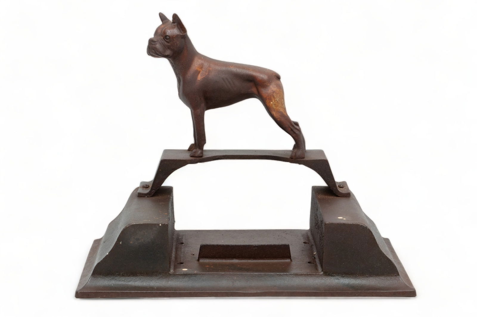 Cast Iron Boxer Dog Boot Scraper, Hubley Mfg. Lancaster, Penn. Ca. 1900, H 15" L 18" Depth 11" (1 of 5)