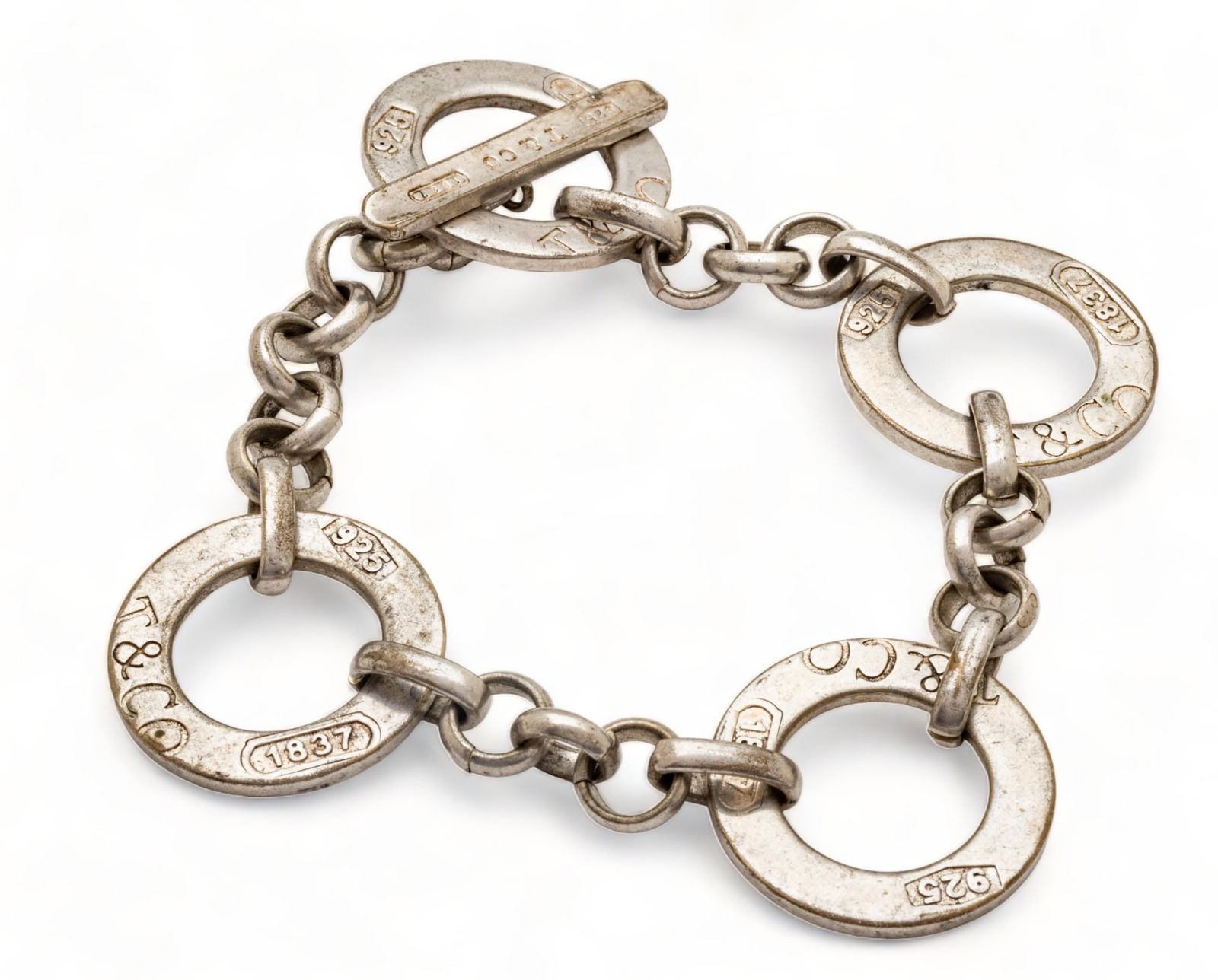 Tiffany & Co. (American) 925 Silver Chain Link Bracelet, W 1.25" L 8" 1.02t oz (1 of 5)