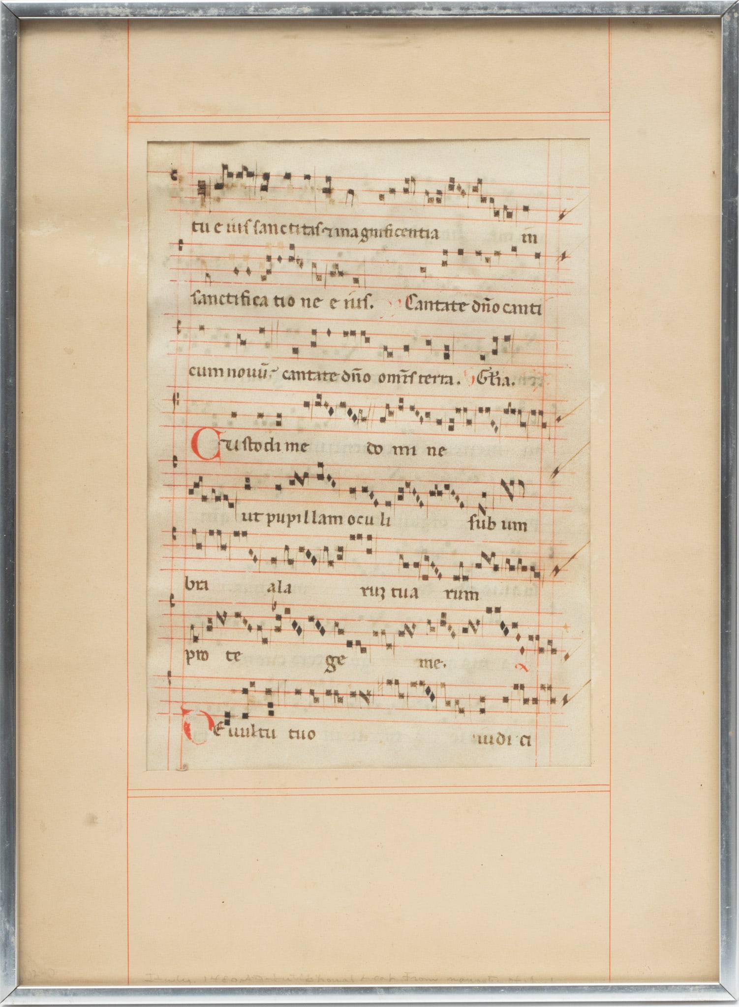 Illuminated Music Sheet on Parchment Paper H 11.5" W 8" (1 of 3)