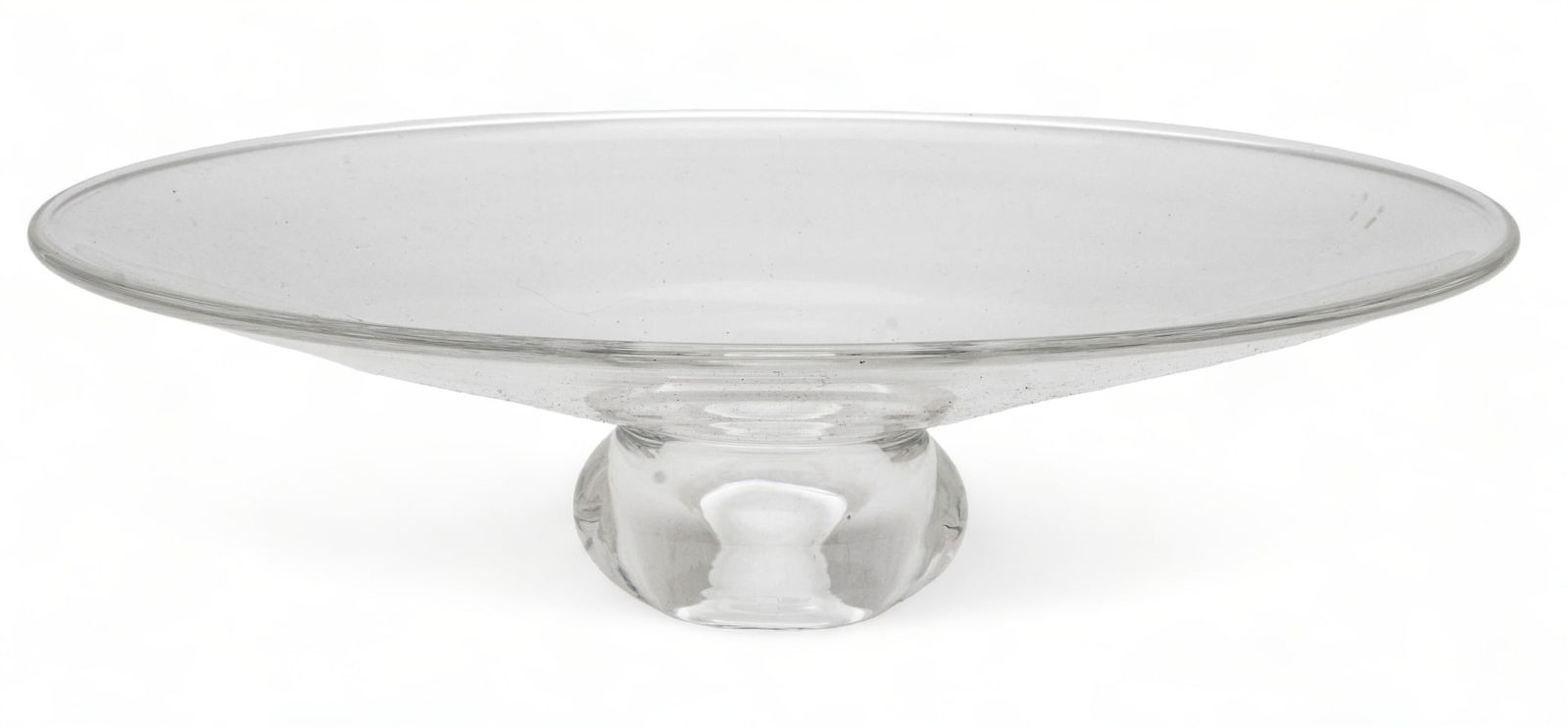 Steuben Glass Centerpiece Bowl, H 4.25" Dia. 15.5": Steuben Glass Centerpiece Bowl, H 4.25" Dia. 15.5" | Signed on base. Provenance: From the Collection of Bethany Belanger, Port Huron, MI.