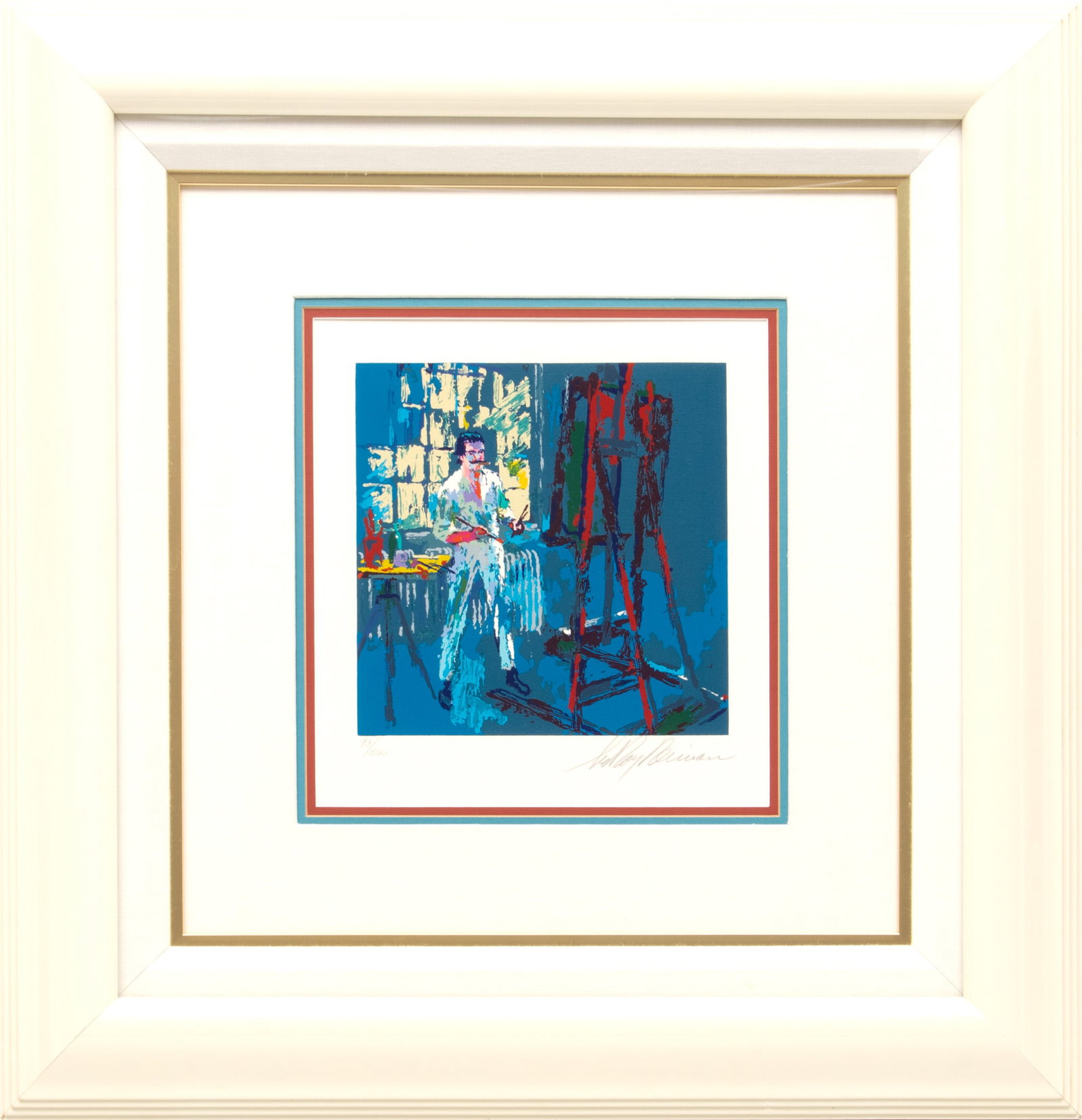 Leroy Neiman (American, 1921-2012) Serigraph on Paper, Self Portrait, H 9.25" W 9.25": Leroy Neiman (American, 1921-2012) Serigraph on Paper, Self Portrait, H 9.25" W 9.25" | Signed lower right and numbered 93/500. Framed.