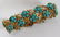 080023: 14 KT Y/GOLD & TURQUOISE BRACELET, L 6 1/2"