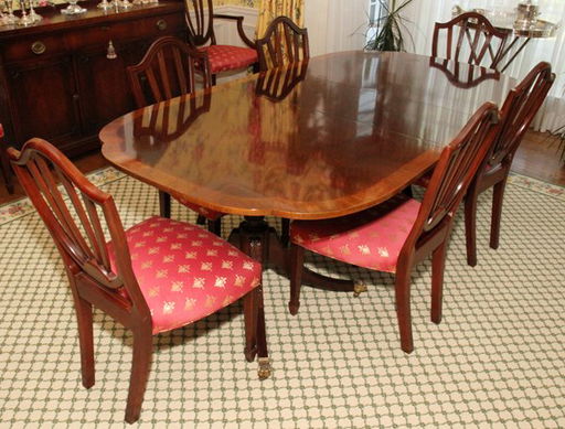 081019 Baker Furniture Co Mahogany Dining Table 081019 Baker Furniture Co Mahogany Dining Table