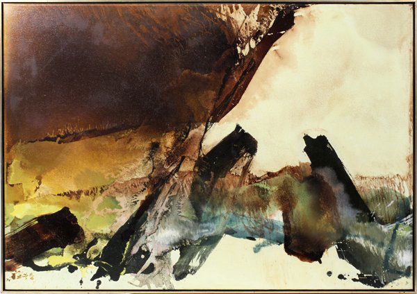 CHUANG CHE (CHINESE AMERICAN B.), OIL ON CANVAS: CHUANG CHE (CHINESE AMERICAN B. 1934), OIL ON CANVAS, 35" X 51", ABSTRACTION:Abstract work. Signed. Purchased at Forsythe Gallery, Ann Arbor. From an Ann Arbor collector.