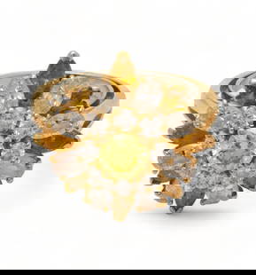 Van Cleef & Arpels (French) Ladies Diamond And 18kt Yellow Gold Ring, 6g Size: 6.5: Van Cleef & Arpels (French) Ladies Diamond And 18kt Yellow Gold Ring, 6g Size: 6.5 | Size 6.5. Including 8 oval diamonds approximately 1.37 cts; 8 round diamonds approximately .56cts; 8 yellow marquis