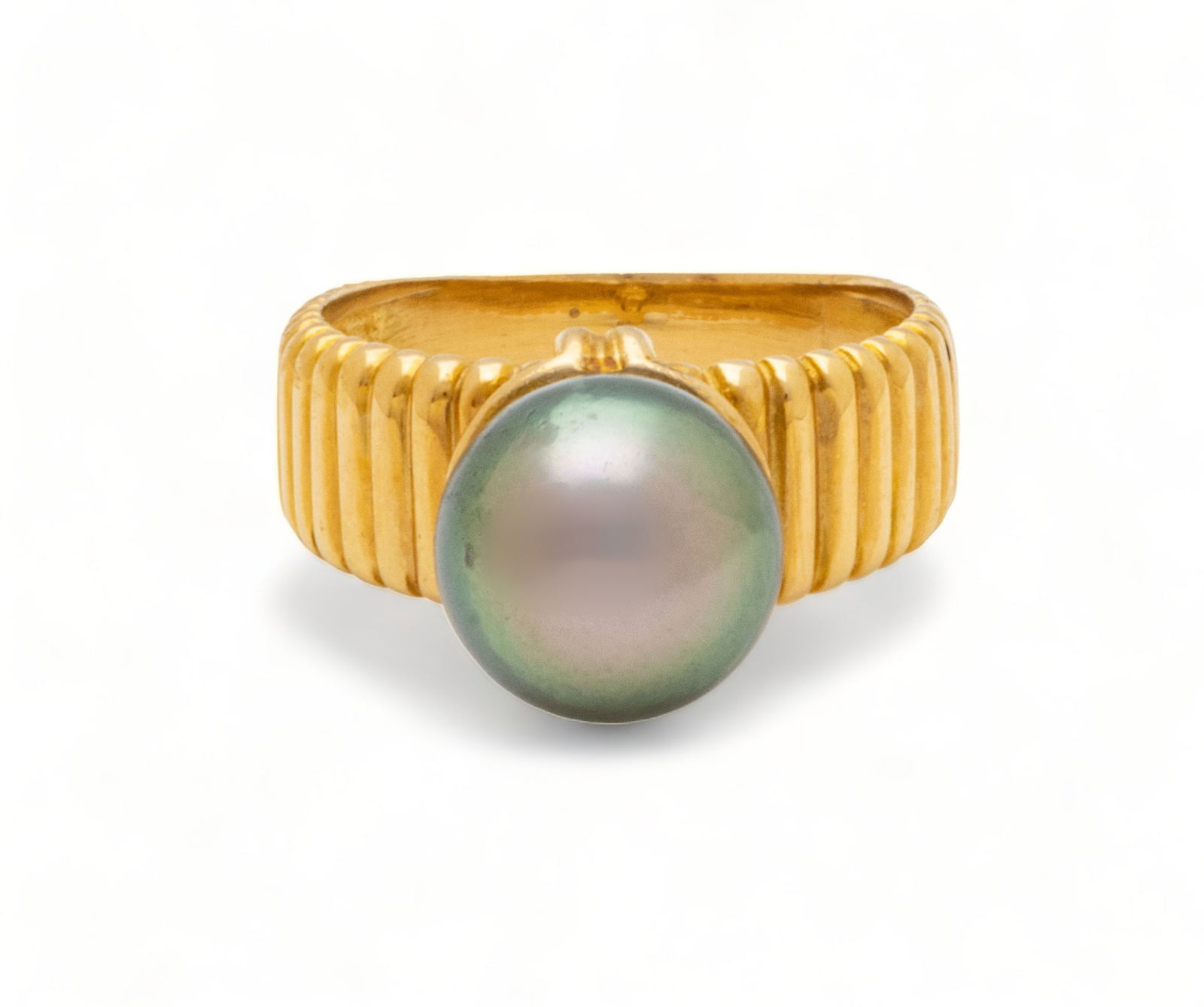 Tahiti Black Pearl 9mm Ring, Size 6 1/2 Dia. 9mm (1 of 6)