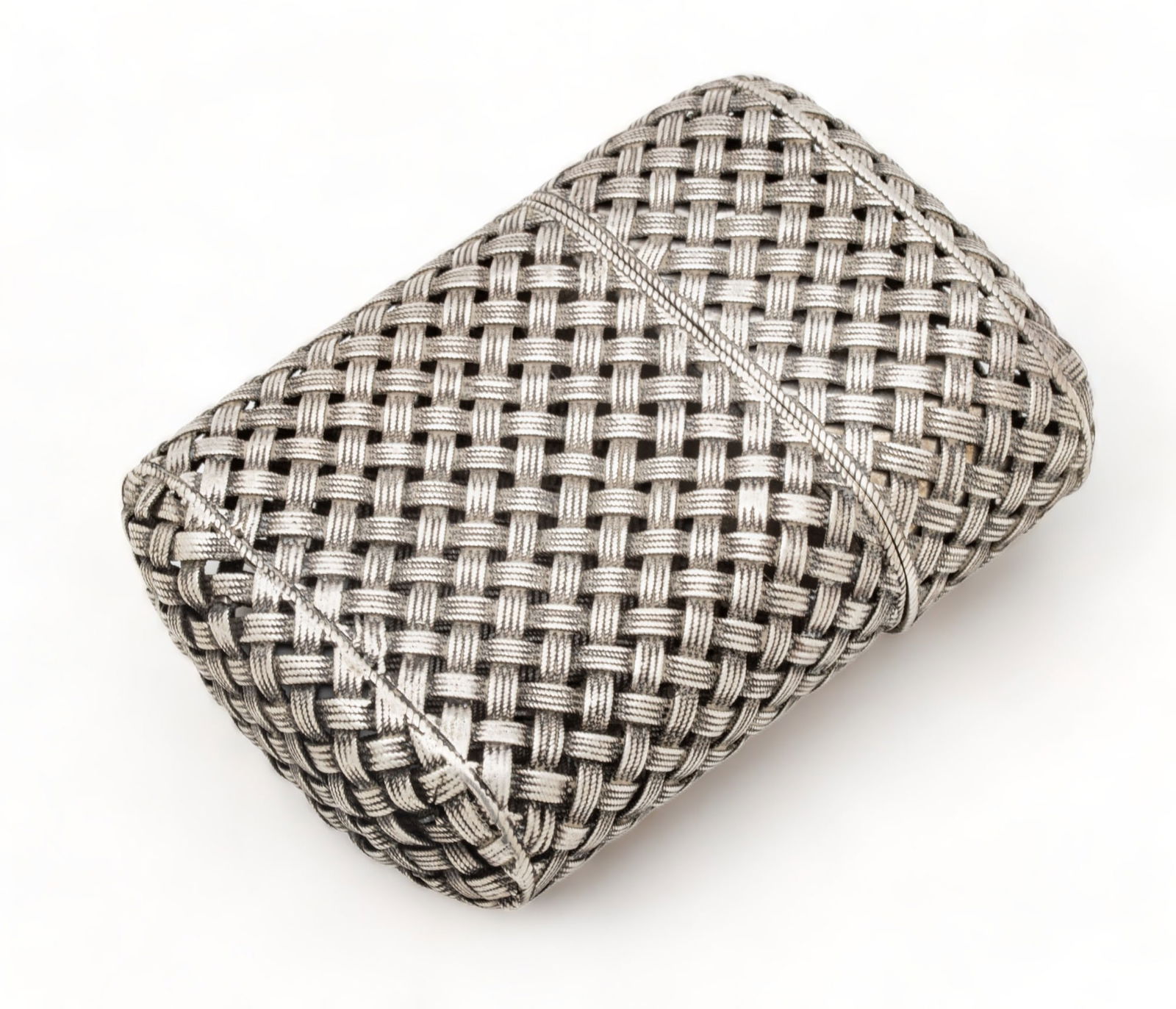 Eastern European Sterling Silver Woven Cigarette Case,  1859, 3.89t oz (1 of 5)