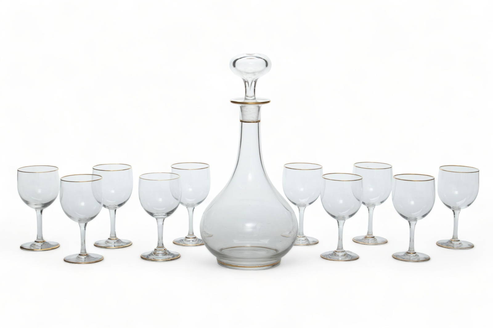 Baccarat (french) 'montaigne' Crystal Sherry Glasses & Decanter, H 4.25