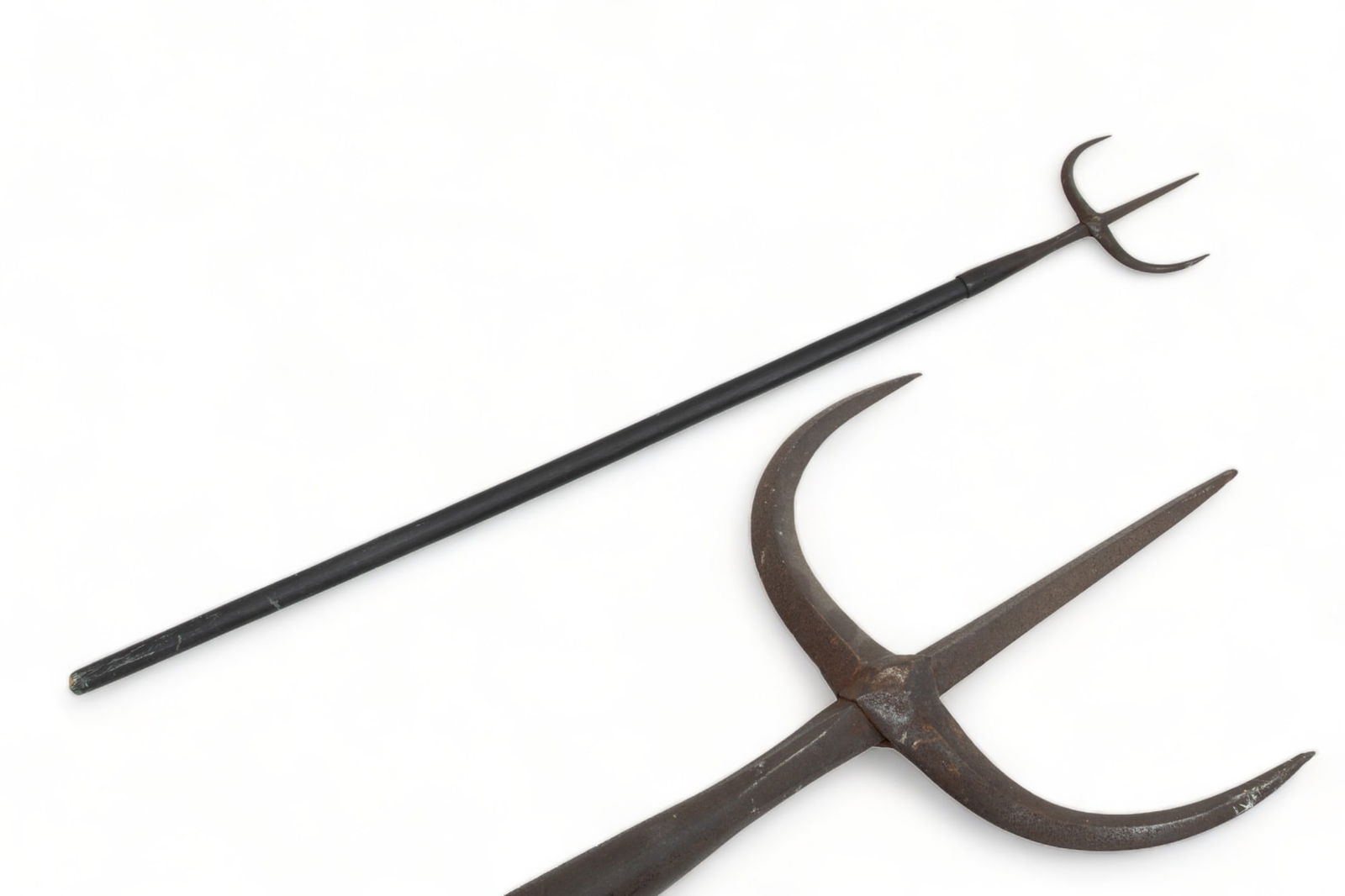 Chinese Iron And Wood Tiger Fork, Ca. 19th C., L 64" (1 of 2)