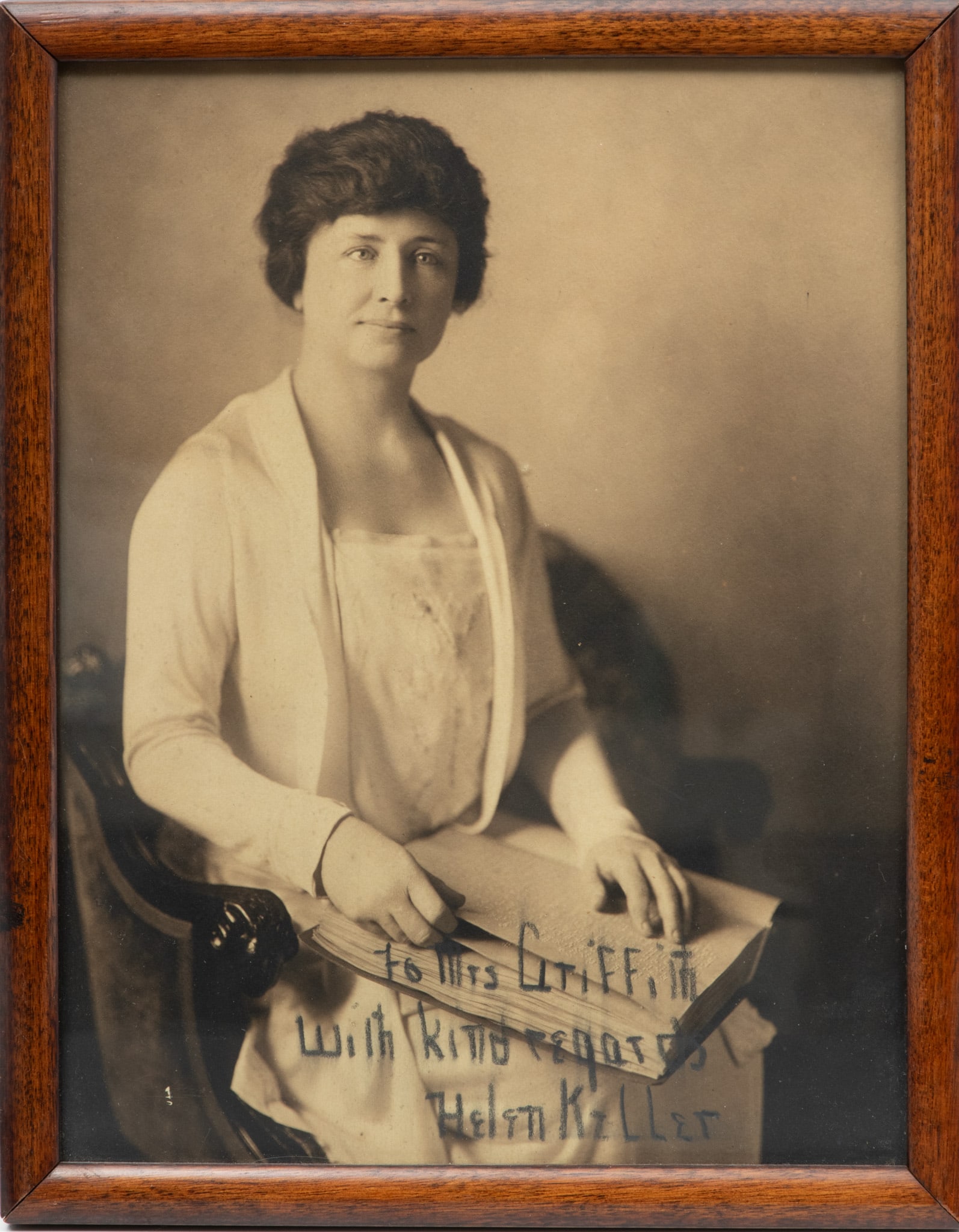 Hellen Keller (American, 1880-1968) Autographed Photograph Ca. 1929, H 9" W 6.75" (1 of 4)