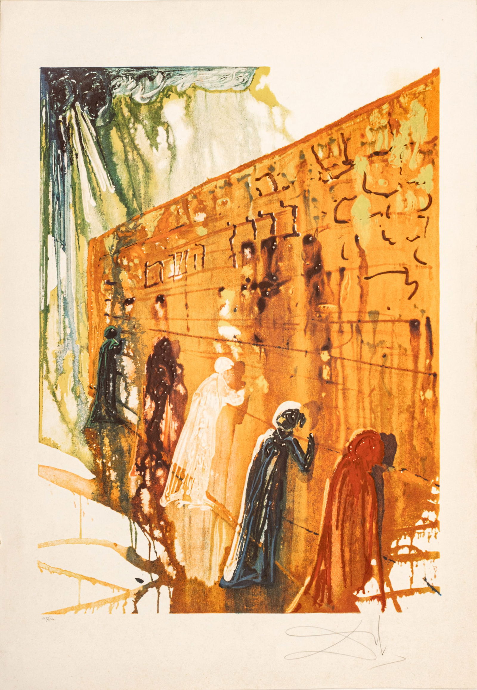 Salvador Dali (Spanish, 1904-1989) Lithograph in Colors with Embossing on Paper, "Wailing Wall", H (1 of 5)