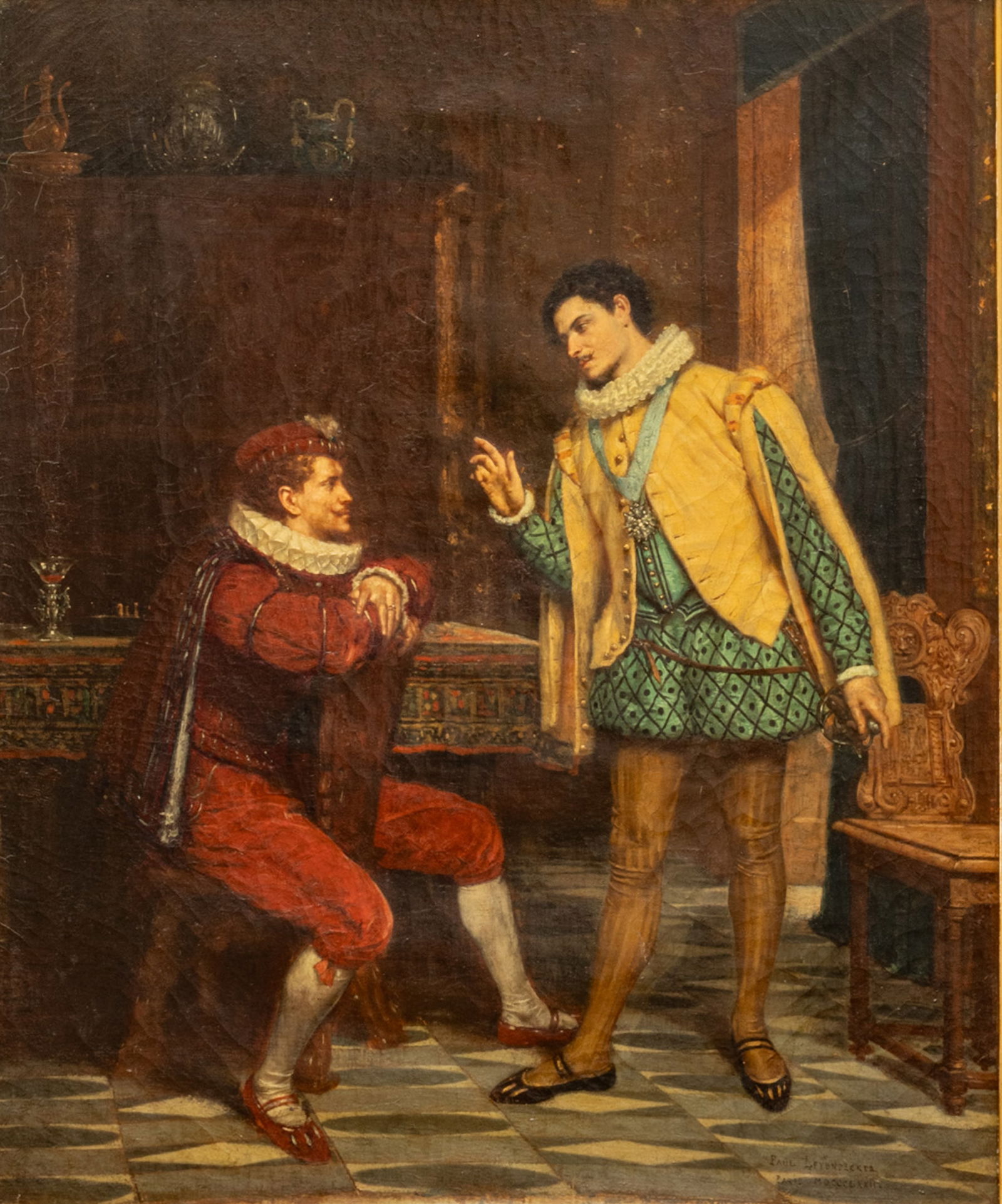 Paul Joseph Leyendecker (French, 1842-1891) Oil on Canvas, 1872, "Scene from the Merchant of (1 of 9)