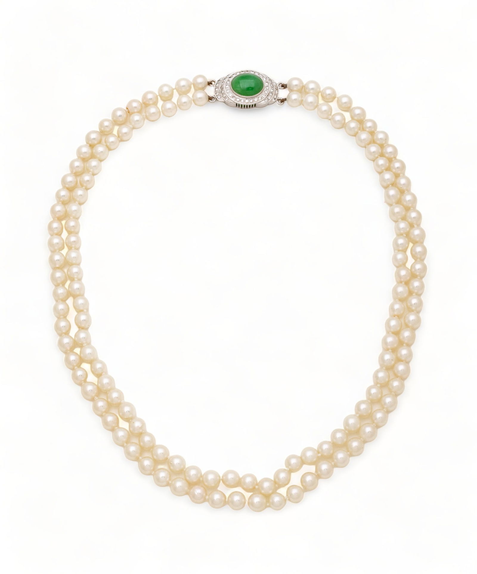Cultured Pearl, Jade And Diamond Necklace Auction