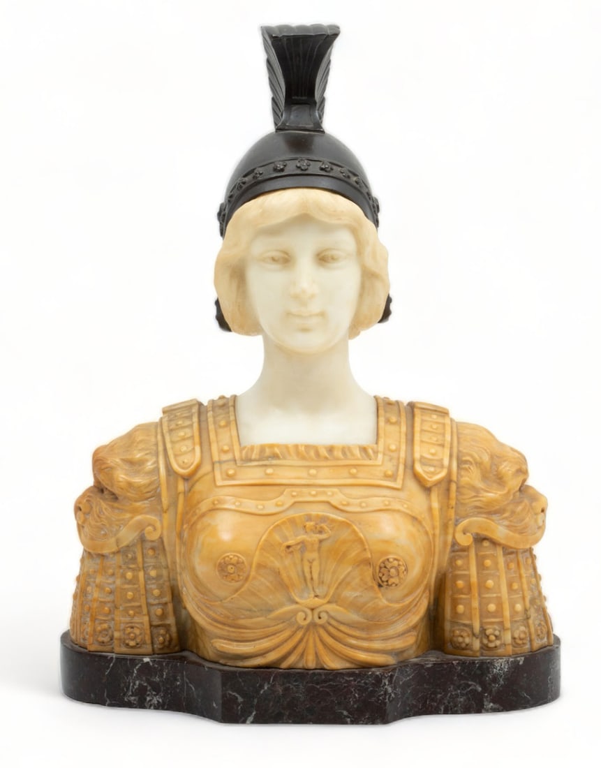 After Aristide Petrilli (Italian, 1868-1907) Sienna, Carrera Marble And Bronze Jeanne D'Arc Ca. (1 of 5)