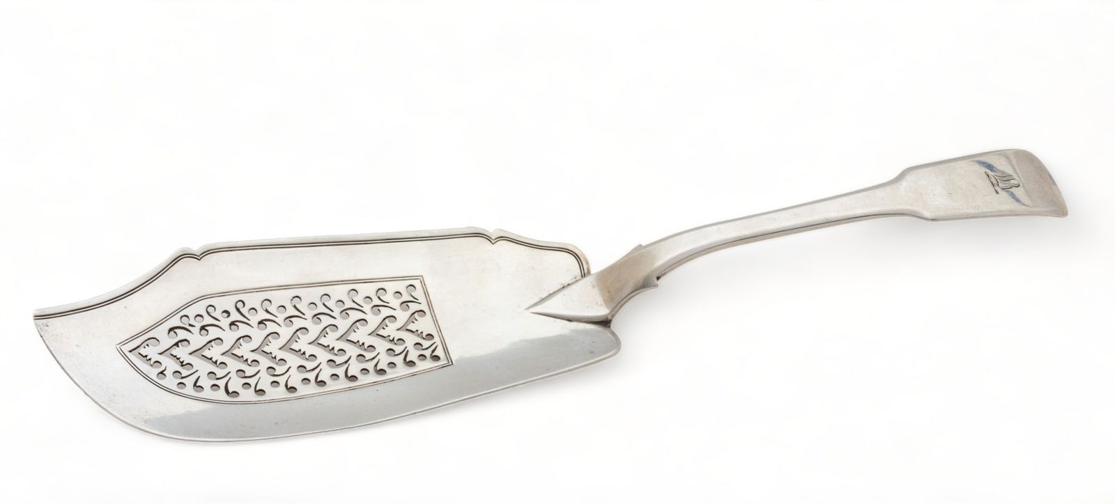 William Kingdon, Georgian Sterling Silver Pierced Fish Slice  1825, L 12" 5t oz (1 of 3)