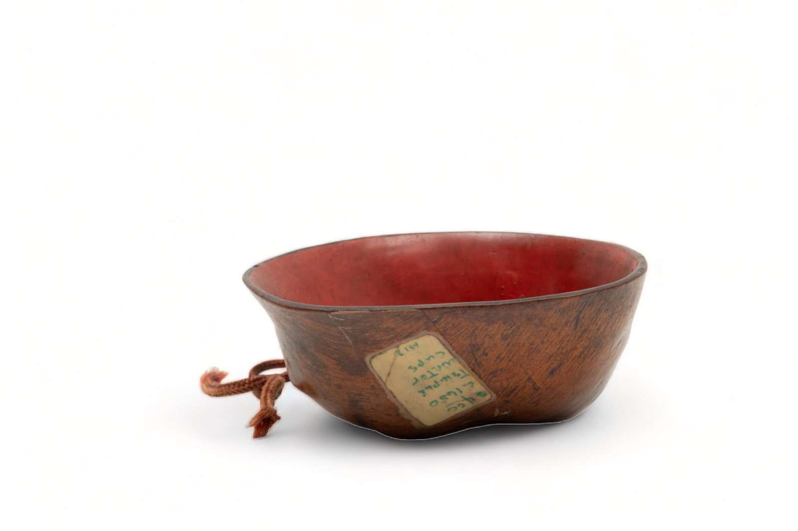 Chinese Carved Wood Temple Cup, H 1.25" W 3.25" (1 of 5)