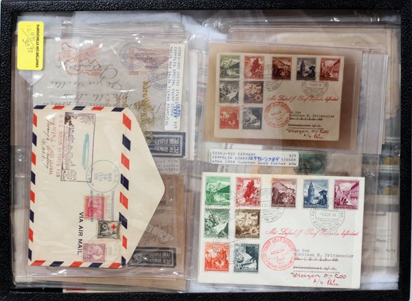 1ST DAY COVERS, ZEPPELIN, ROCKET POST,: 1ST DAY COVERS, ZEPPELIN, ROCKET POST, EARLY COVERS, STAMP, 1881-1938:Display Case, additional Pictures available.