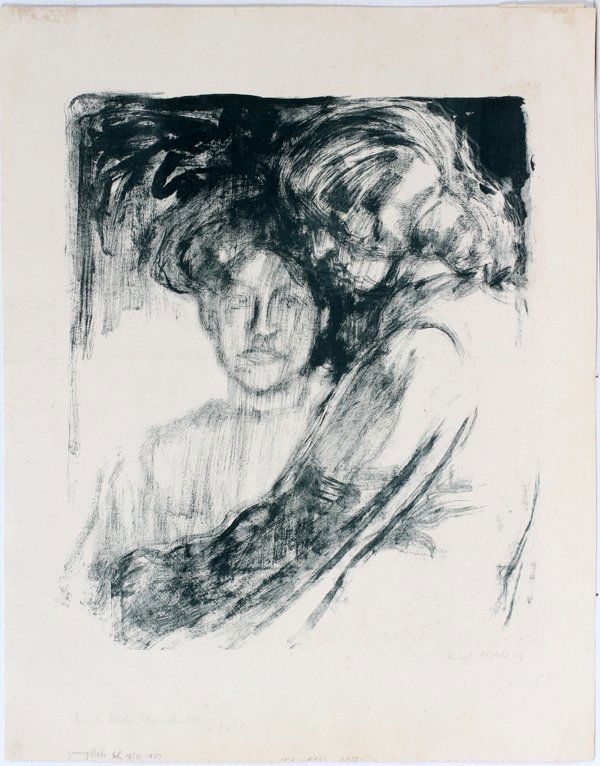 EMIL NOLDE (GERMAN 1867-1956), LITHOGRAPH: EMIL NOLDE (GERMAN 1867-1956), LITHOGRAPH, 17.9 X 15.7, 1907, "YOUNG GIRLS":Title: "Junge Madchen". Unframed. Pencil signed and dated 1907. Sheet size: 24" x 19".