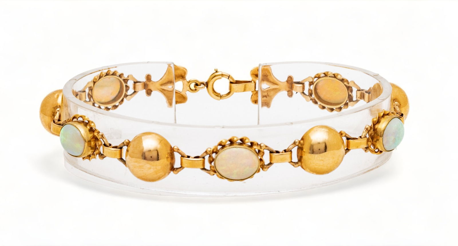 Opal And 14K Yellow Gold Bracelet L 7.5" 12.4g (1 of 7)