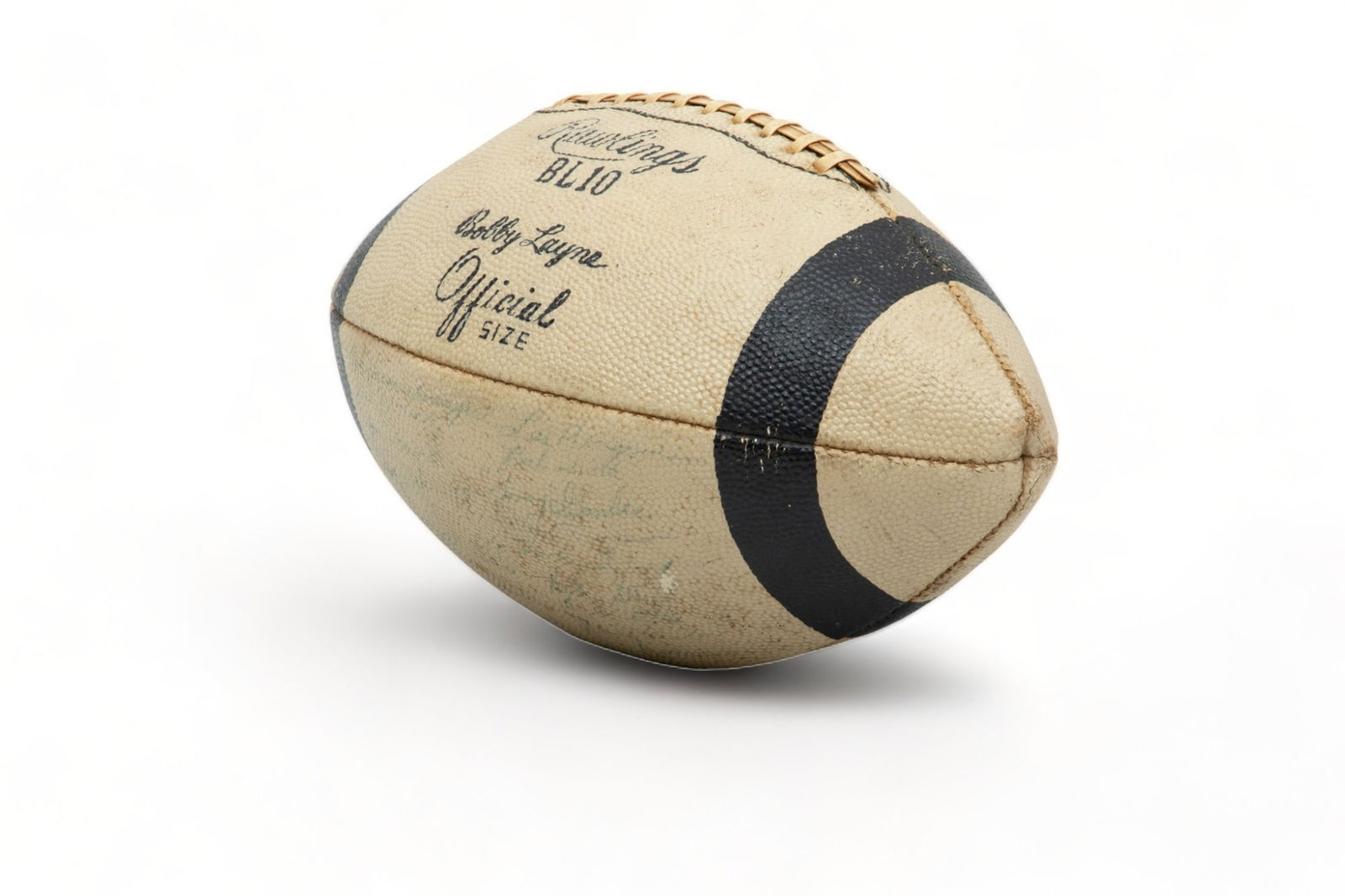 Detroit Lions 1954 Team Autographed Football, H 6" L 11" (1 of 6)