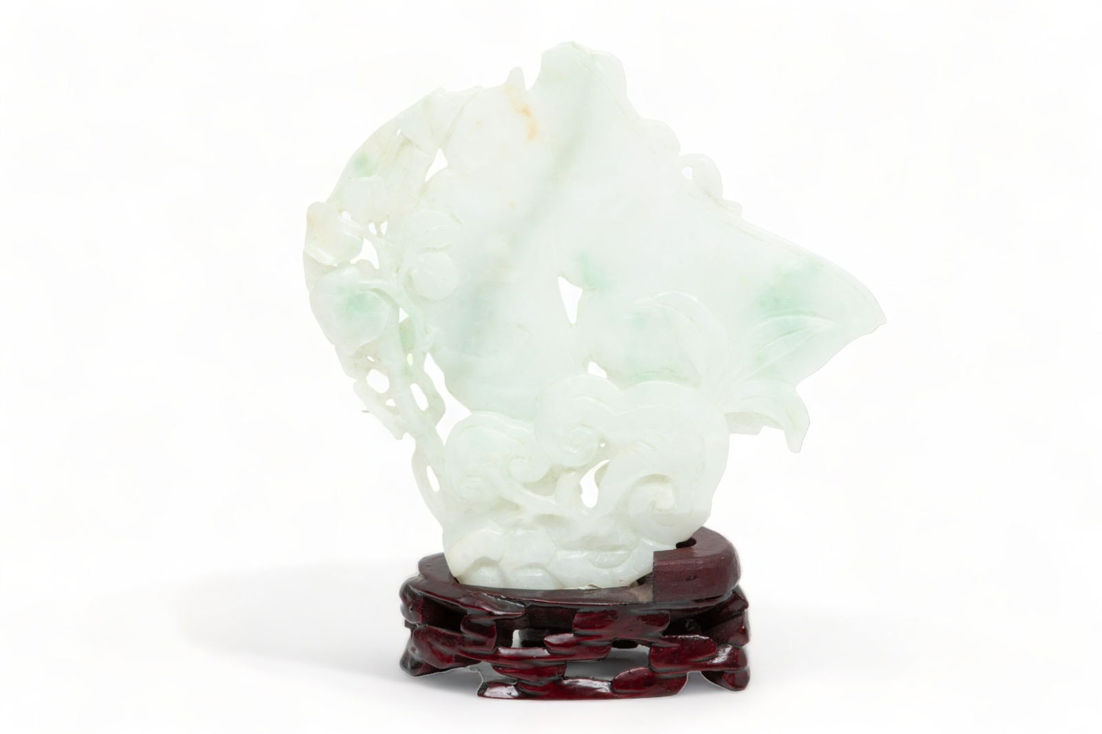 Chinese Carved Jade Sculpture, Rabbits And Persimmons H 5" W 5.5" (1 of 5)