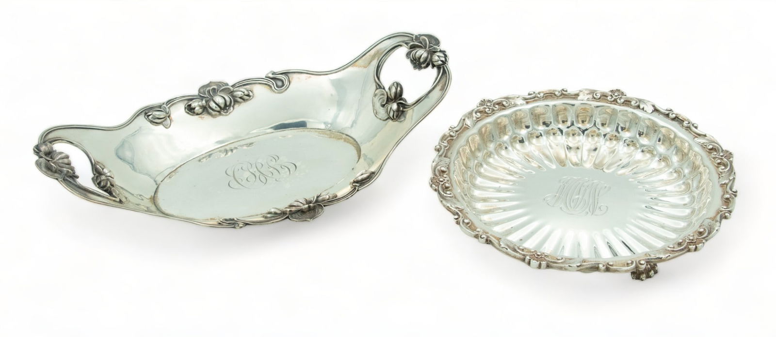 Sterling Silver Salver And "Waterlily" Bread Tray L 11" 20t oz 2 pcs (1 of 6)