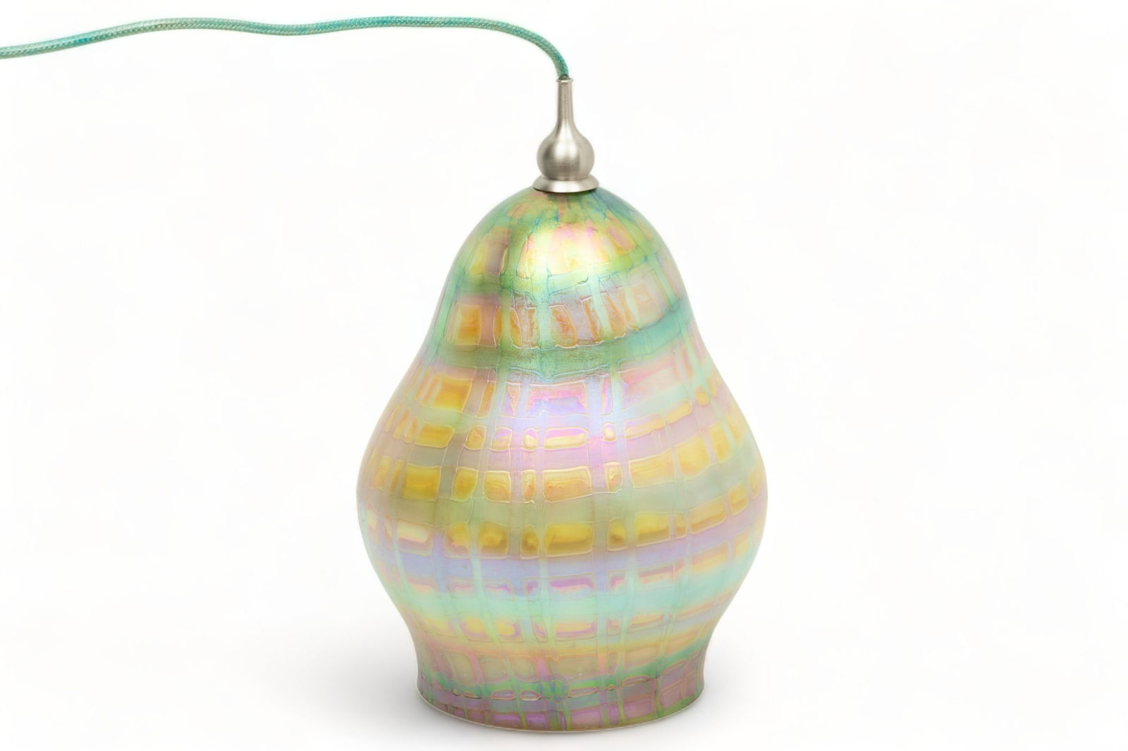 Miller, Art Glass Hanging Light Fixture, H 14.5" Dia. 9" (1 of 3)