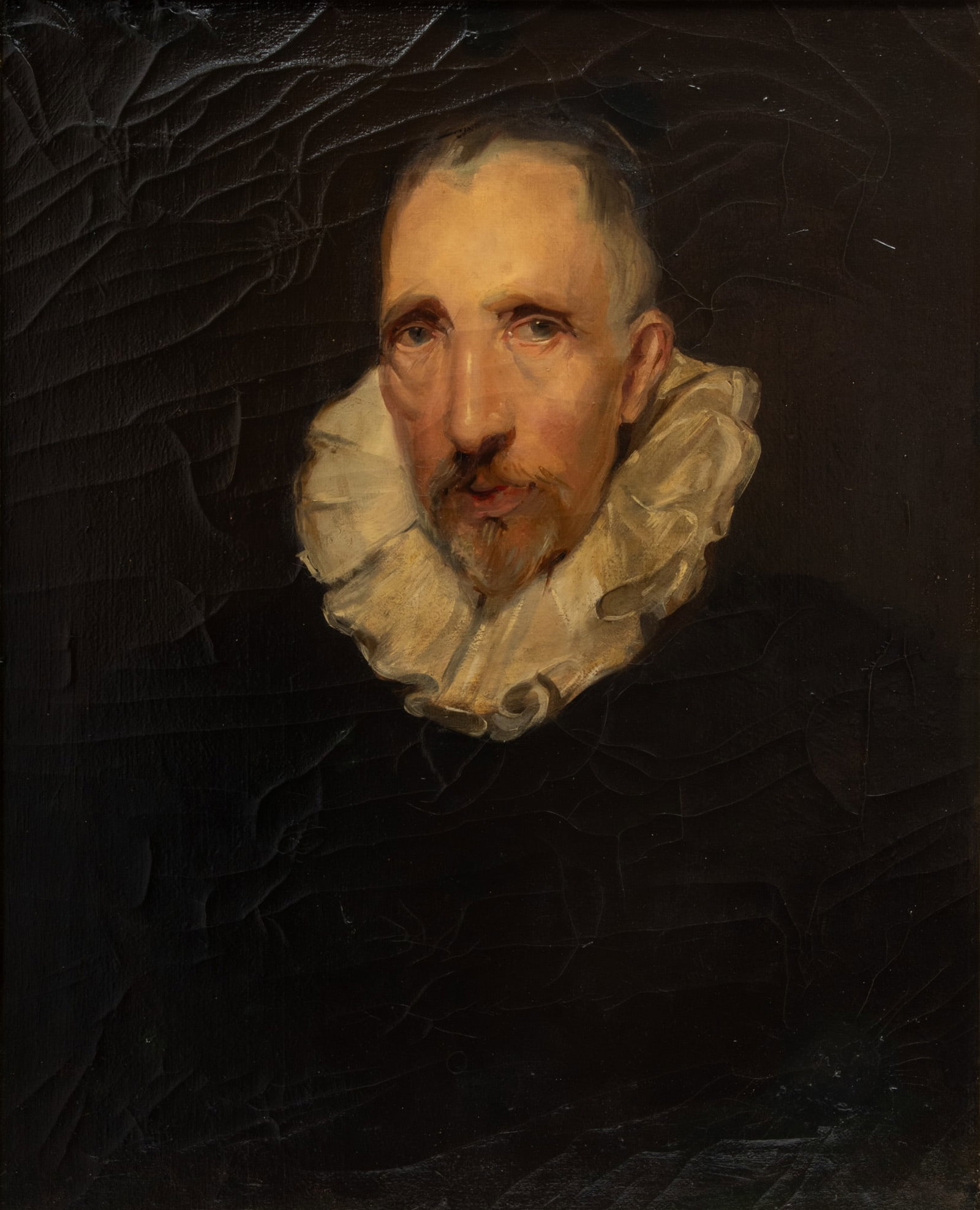 After Anthony Van Dyck (Flemish, 1599-1641) Oil on Canvas, 20th C., "Portrait of Cornelis Van Der: After Anthony Van Dyck (Flemish, 1599-1641) Oil on Canvas, 20th C., "Portrait of Cornelis Van Der Geest", H 22" W 27" | After the portrait by Anthony van Dyck. Framed H 33", W 28". Provenance: Propert