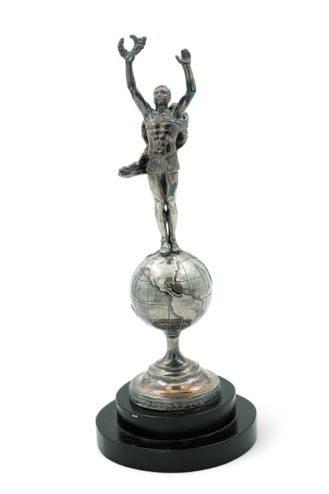 American Silver Plate Trophy, Ca. Mid 20th C., H 11.25" Dia. 3" (1 of 4)