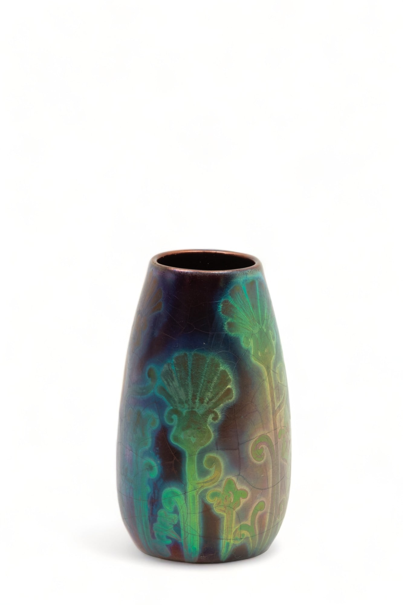 Jacques Sicard (1865-1923) for Weller Pottery (American) Iridescent Glaze Art Pottery Vase, Ca. (1 of 5)