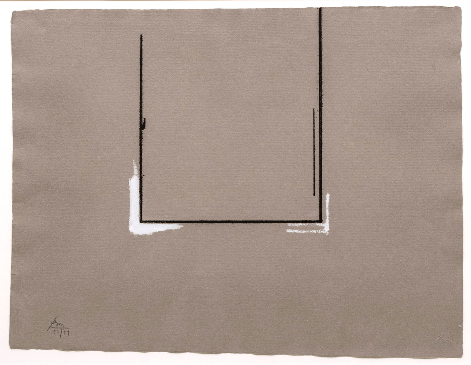 Robert Motherwell (American, 1915-1991) Etching on Wove Paper Ca. 1981, "Grey Open with White (1 of 6)