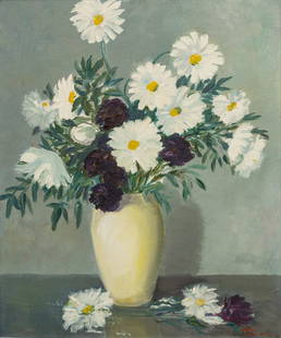 Karl Larsen (Danish, 1897-1977) Oil on Canvas "Floral Still Life", H 24" W 20": Karl Larsen (Danish, 1897-1977) Oil on Canvas "Floral Still Life", H 24" W 20" | Signed lower right. Provenance: From the Estate of Dr. Henry Garfield, Southfield, Michigan