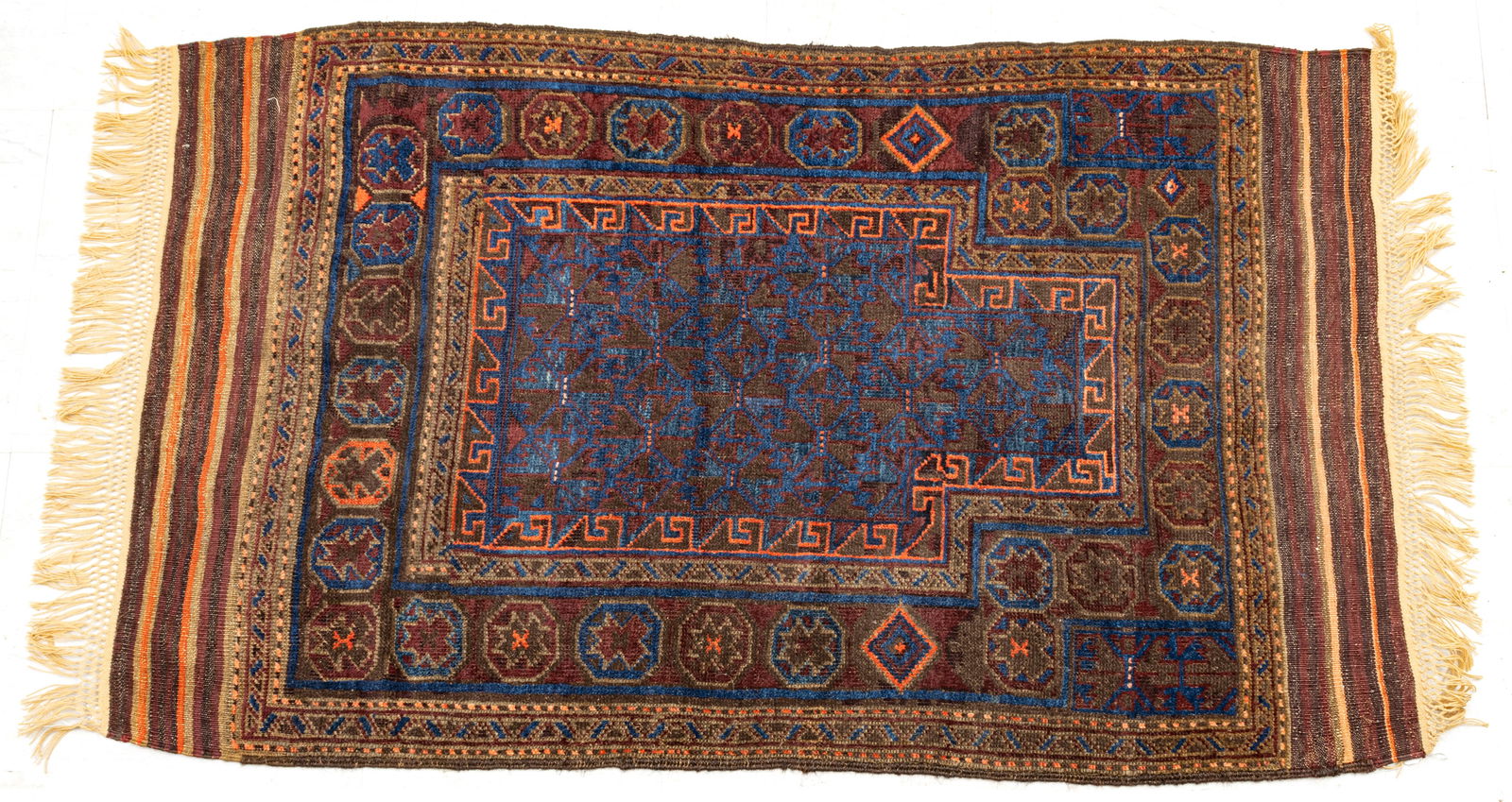 Afgan Balouch Hand Woven Oriental Prayer Rug Ca. 1920, W 3' 11'' L 5' 1'' (1 of 2)