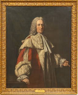 After Allan Ramsay (British, 1713-1784) Oil on Canvas, "Portrait of Archibald Campbell, 3rd Duke of: After Allan Ramsay (British, 1713-1784) Oil on Canvas, "Portrait of Archibald Campbell, 3rd Duke of Argyll", H 49" W 40" | Unsigned oil on canvas portrait of Archibald Campbell, 3rd Duke of Argyll (16