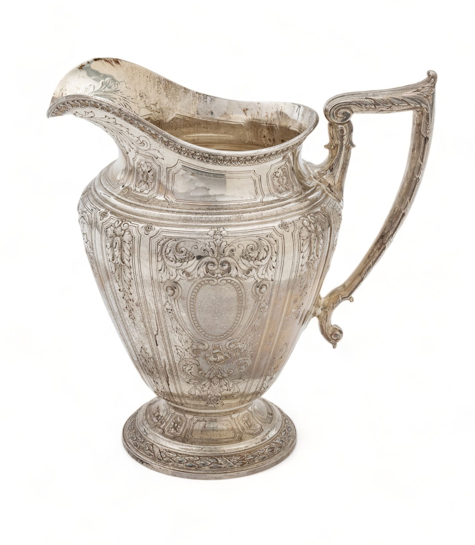 Gorham (American) 'Maintenon' Sterling Silver Pitcher, H 9.75" W 6" L 9.5" 34.94t oz (1 of 10)