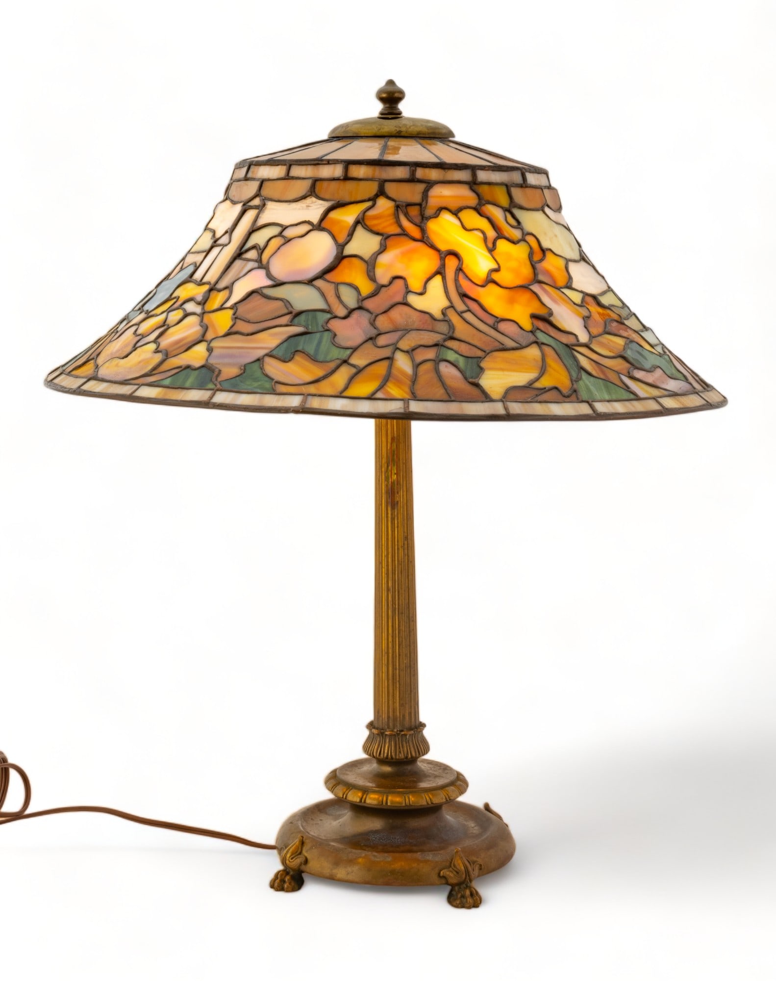 Duffner & Kimberly (American (Est. 1905)) Art Glass Table Lamp Ca. 1910-1930, "German Renaissance", (1 of 9)