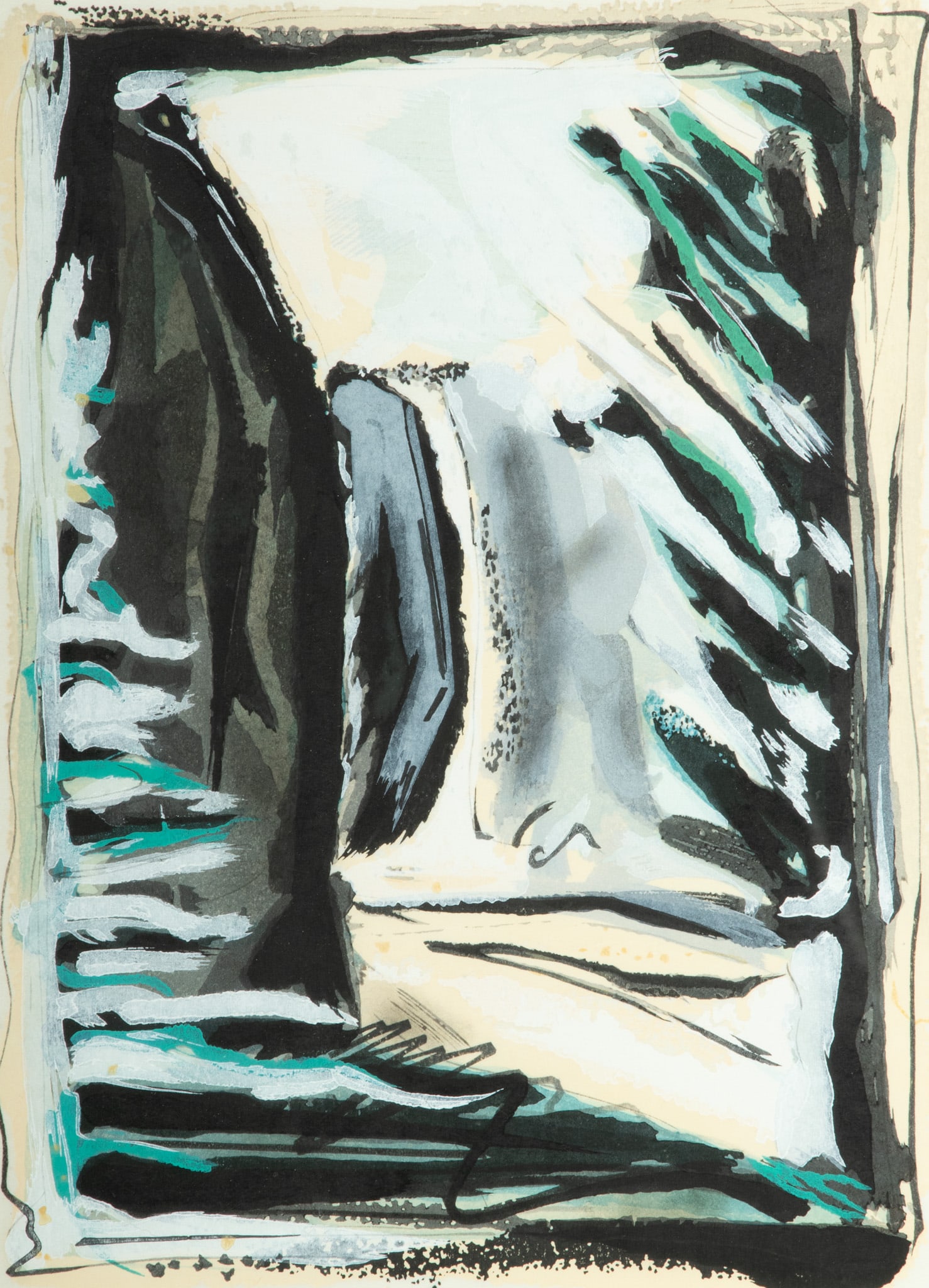 Bryan Hunt (American, B. 1947) Woodcut in Colors on Japon Paper, Ca. 1986, "Window", H 12.5" W 9" (1 of 4)