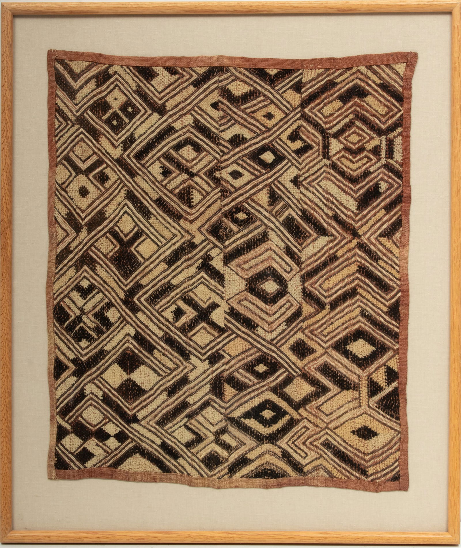 Democratic Republic of Congo, Kuba Peoples, Prestige Cloth Panel, H 21.5" W 18.25" (1 of 3)