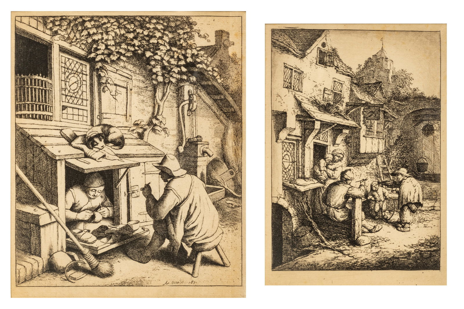 After Adriaen Jansz Van Ostade (Dutch, 1610-1685) Heliogravures on Paper, 1654; 1671, "The (1 of 9)