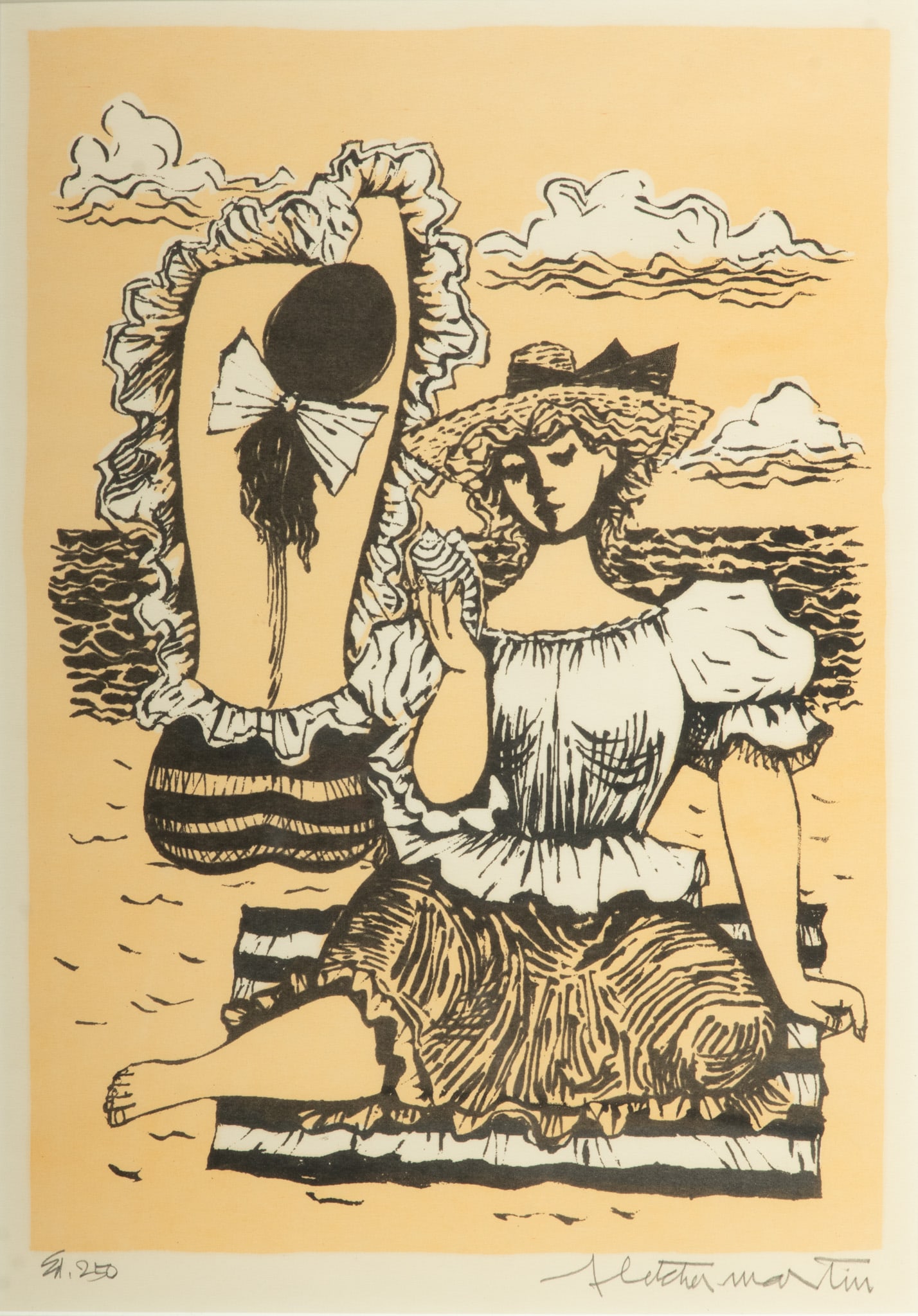 Fletcher Martin (American, 1904-1979) Lithograph on Paper, Ca. 1966, "Sun Woman #2", H 14" W 9.75" (1 of 5)