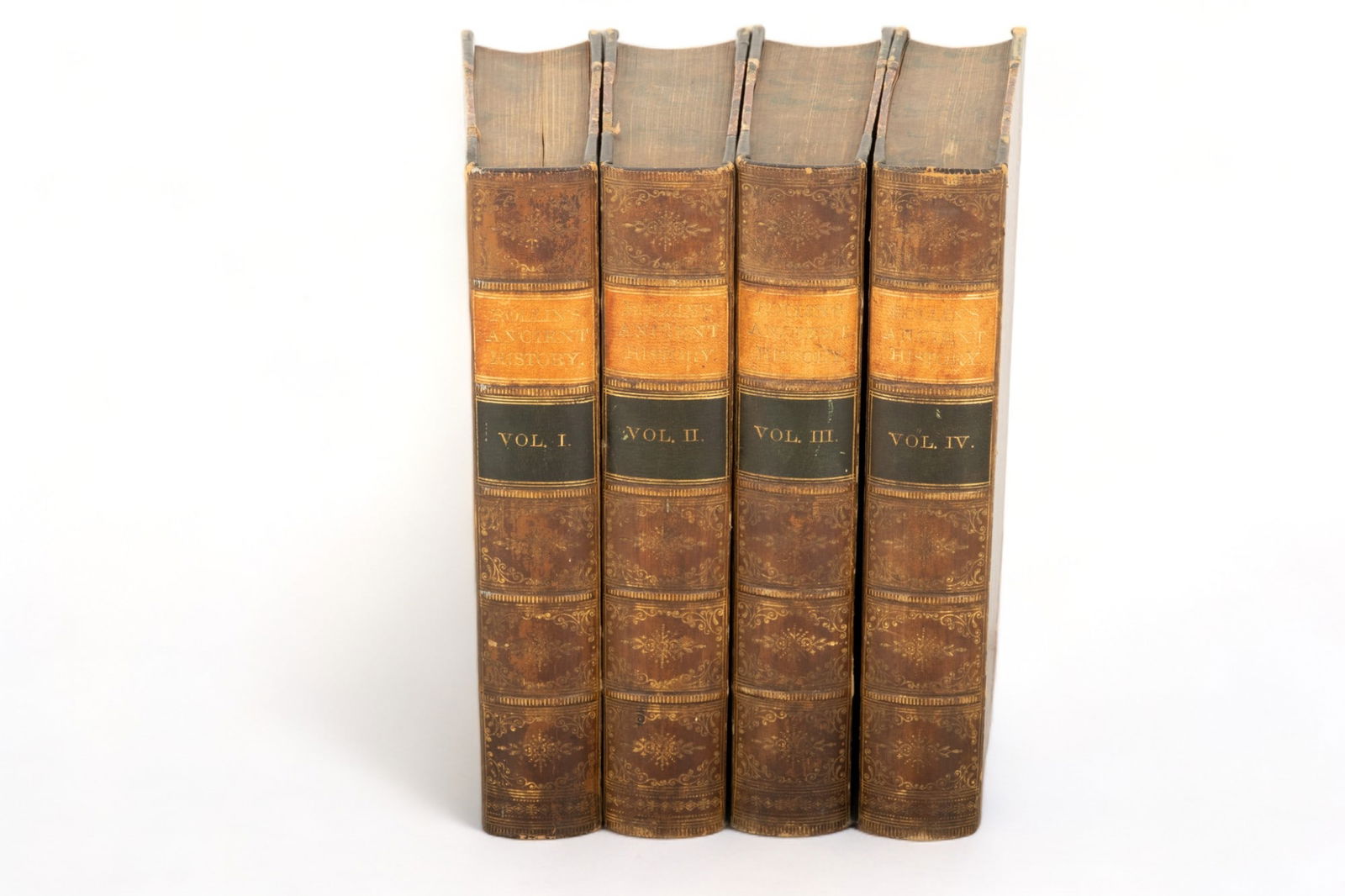 Ancient History 4-volume Set by Charles Rollin, 1870, H 8.75" W 1.5" Depth 6" 4 pcs (1 of 3)