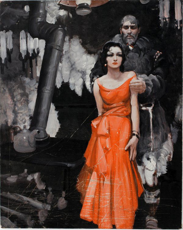 JOHN FORD CLYMER, OIL ON PLYWOOD, 30" X 24": JOHN FORD CLYMER, [AMERICAN 1907-1989], OIL ON PLYWOOD, 30" X 24":Man & Woman. Unsigned and unframed.